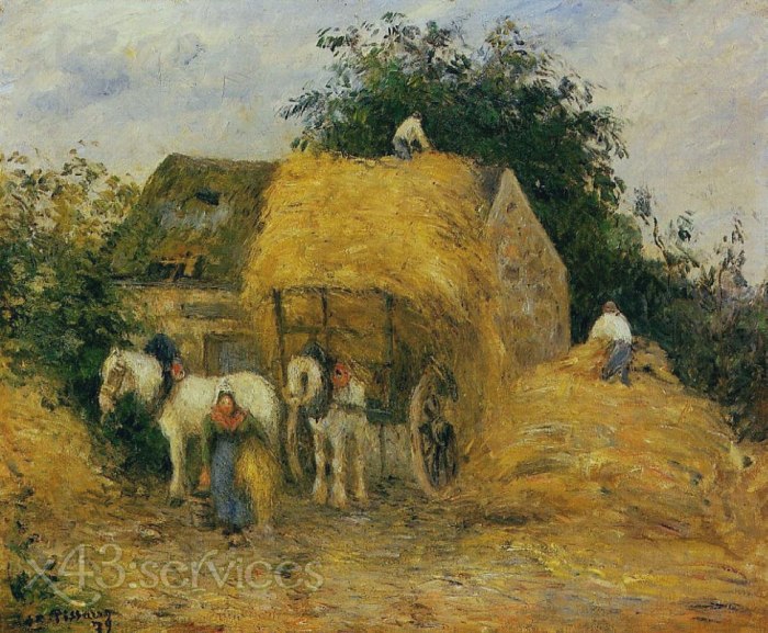 Camille Pissarro - Der Heuwagen Montfoucault - The Hay Wagon Montfoucault